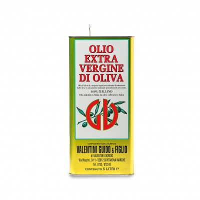 Olio Extra Vergine di Oliva VALENTINI - 100% ITALIANO -  ESTRATTO A FREDDO - lattina 5 lt